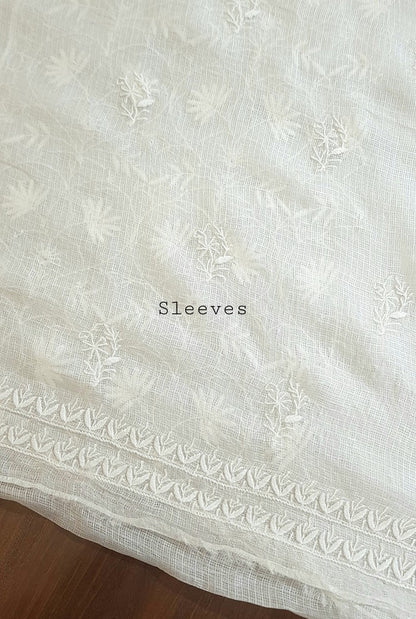 Ivory Chikankari Kota Suit ( Dyeable )