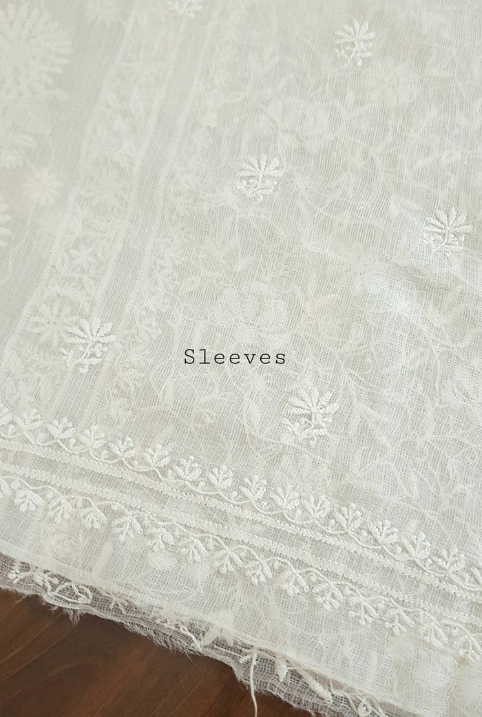 Ivory Chikankari Kota Suit ( Dyeable )