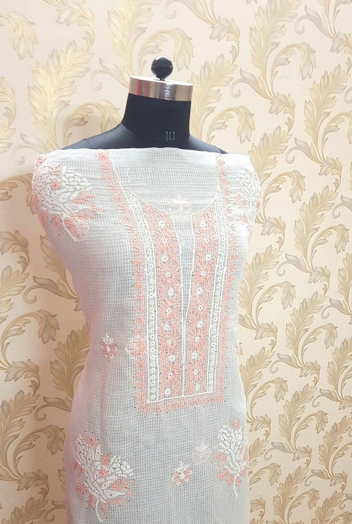 Chikankari Kota Suit - Adah Chikankari