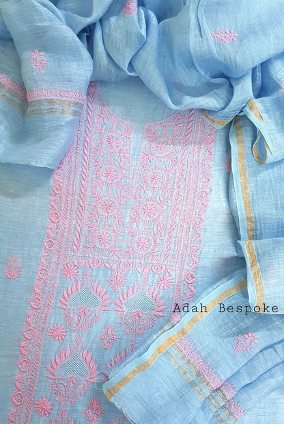 Chikankari Linen Suit ( Do Taar )