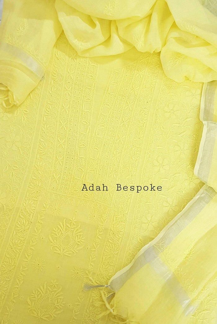 Chikankari Linen Suit ( Do Taar )