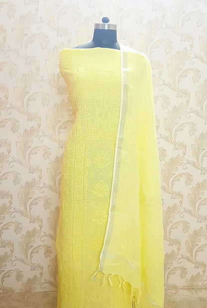 Chikankari Linen Suit ( Do Taar )