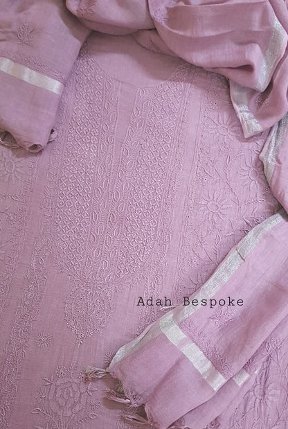 Chikankari Linen Suit ( Do Taar )