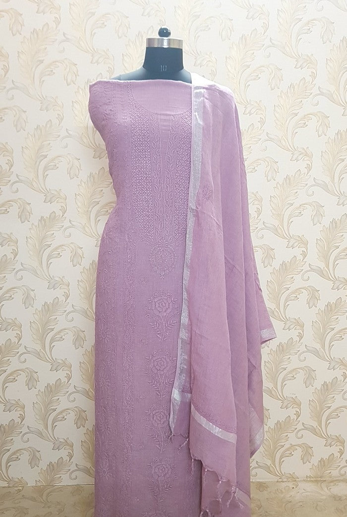 Chikankari Linen Suit ( Do Taar )