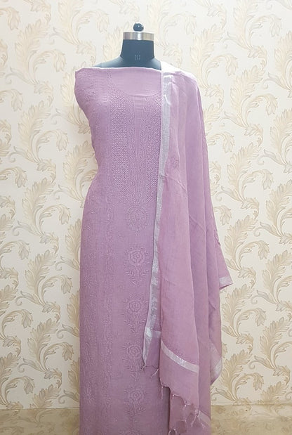 Chikankari Linen Suit ( Do Taar )
