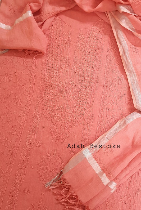 Chikankari Linen Suit ( Do Taar )