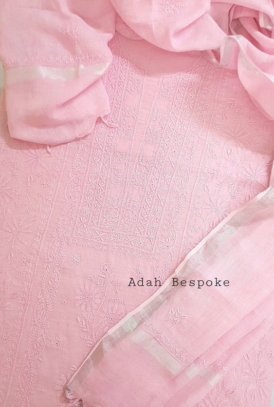 Chikankari Linen Suit ( Do Taar )