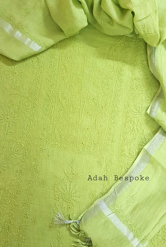Chikankari Linen Suit ( Do Taar )
