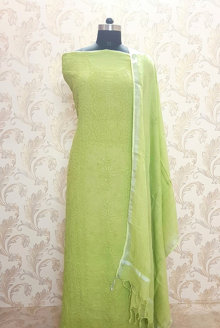 Chikankari Linen Suit ( Do Taar )