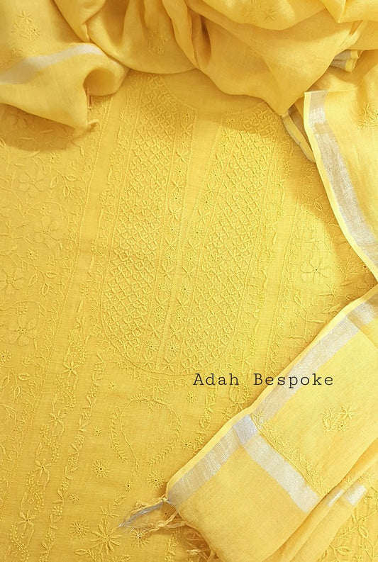 Chikankari Linen Suit ( Do Taar )