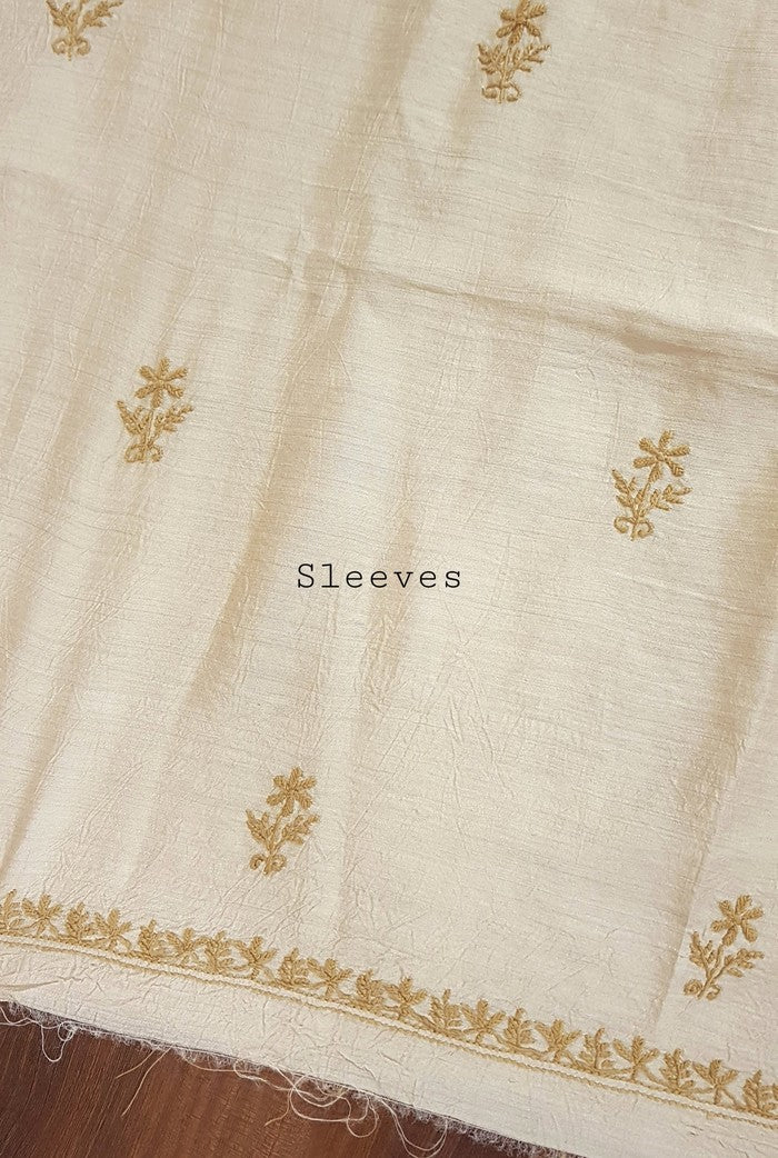 Chikankari Moonga Silk Set ( Do Taar )