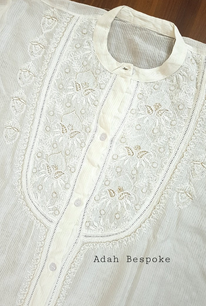 Premium Maheshwari Coord Set ( Pearl work ) - Adah Chikankari