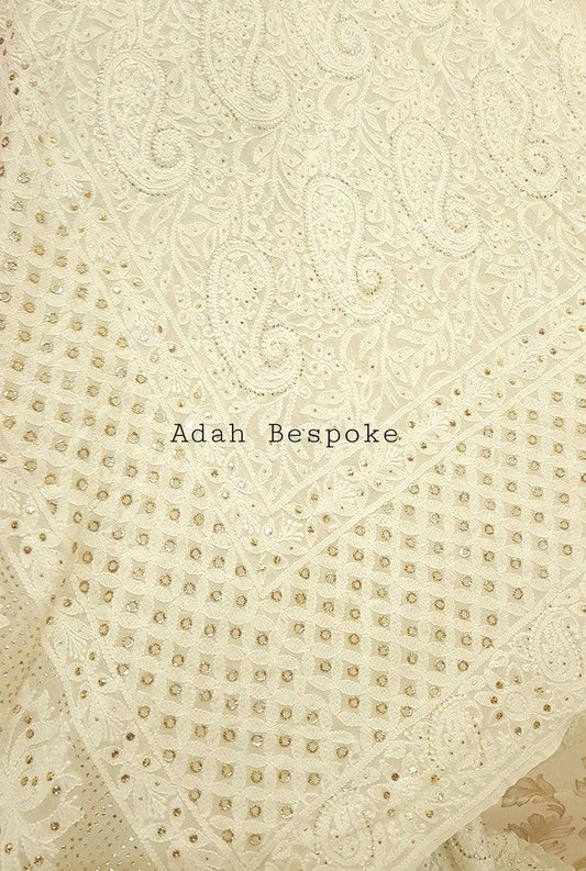 Pure Georgette Chikankari Lehenga - Adah Chikankari